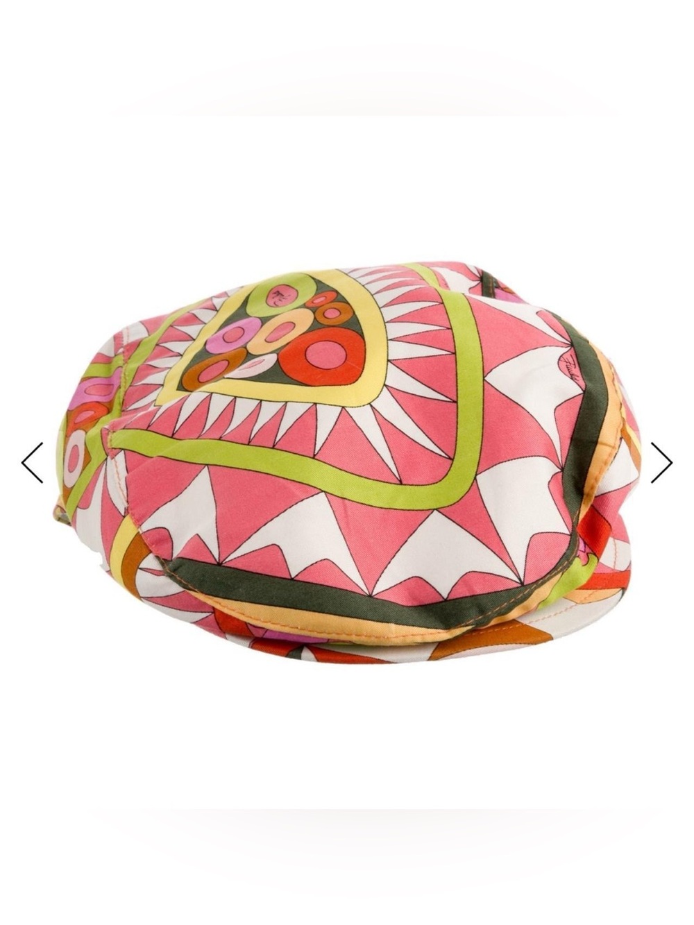 emilio pucci pink multicolor summer printed newsboy bakerboy cap hat!